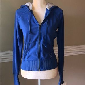 Small Petite Blue American Eagle with Sherpa Hood